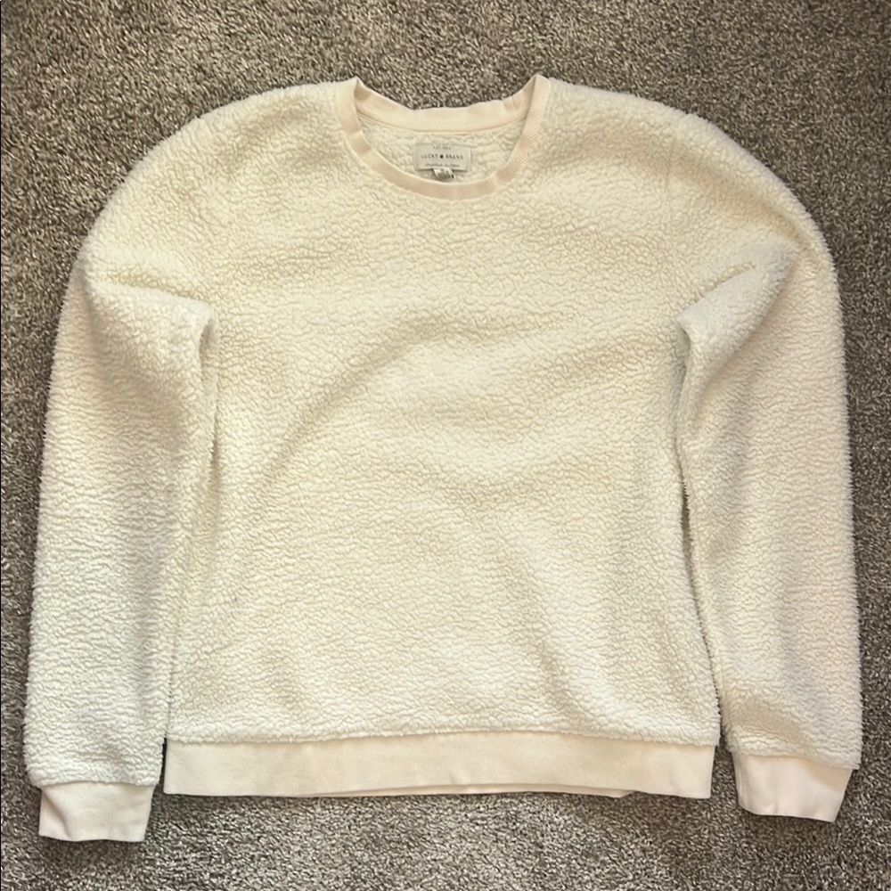 Lucky Brand Cream Sherpa Sweatshirt